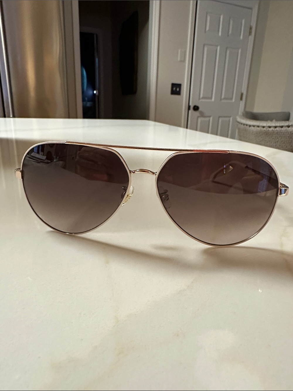 Carrera Aviator Sunglasses with Pinkish/brown Gradient Lenses and Gold Frame